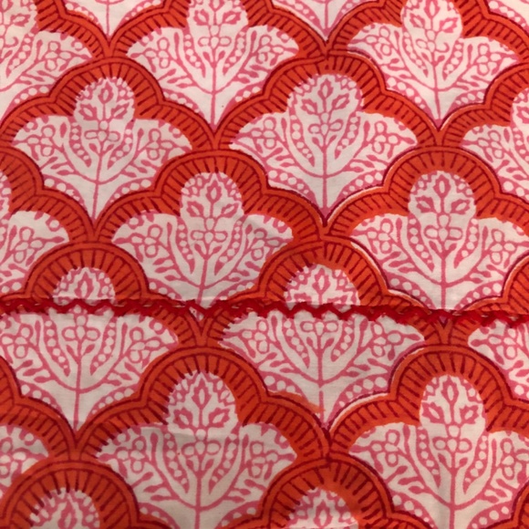 Roberta Roller Rabbit king flat sheet Jemina block print 100% cotton boho - Picture 2 of 6